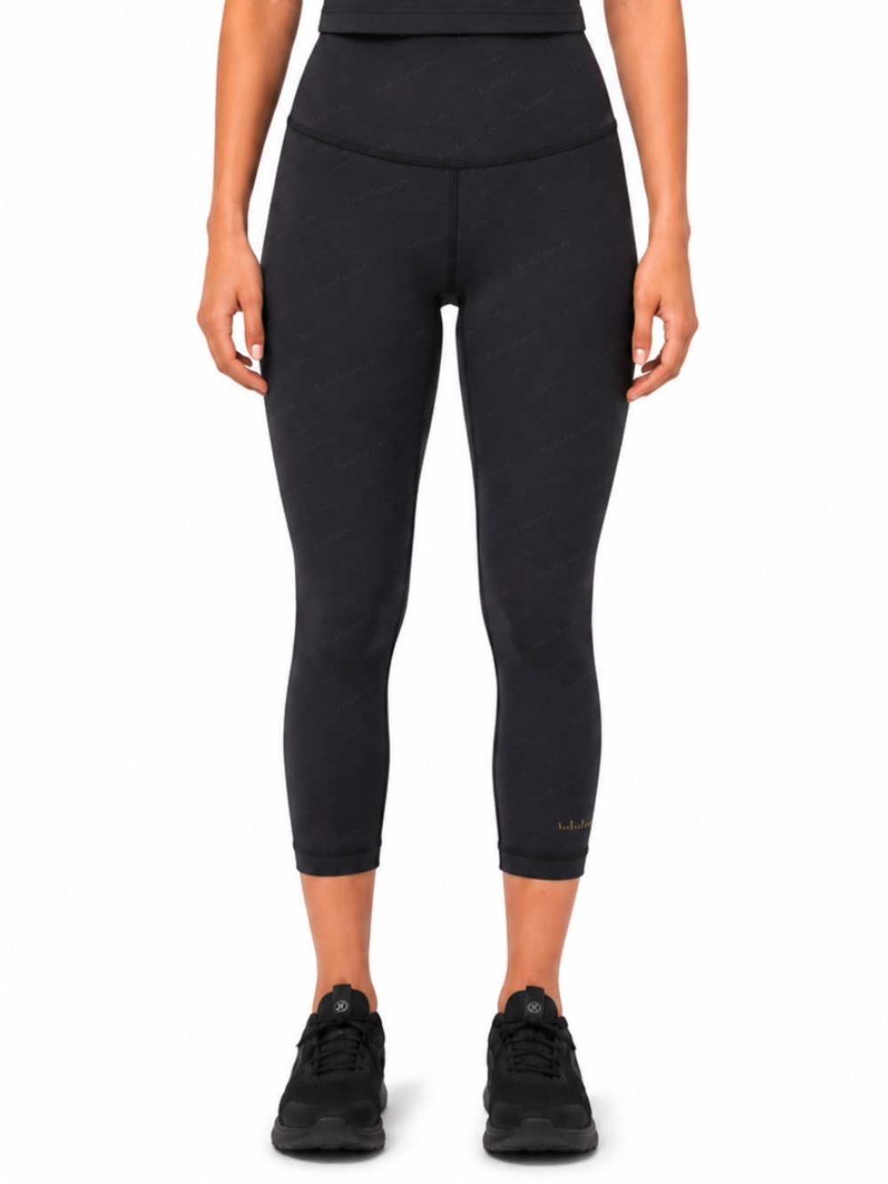 Lululemon Special Edition Embossed Wonder Train HR Crop 21” Black Size 8